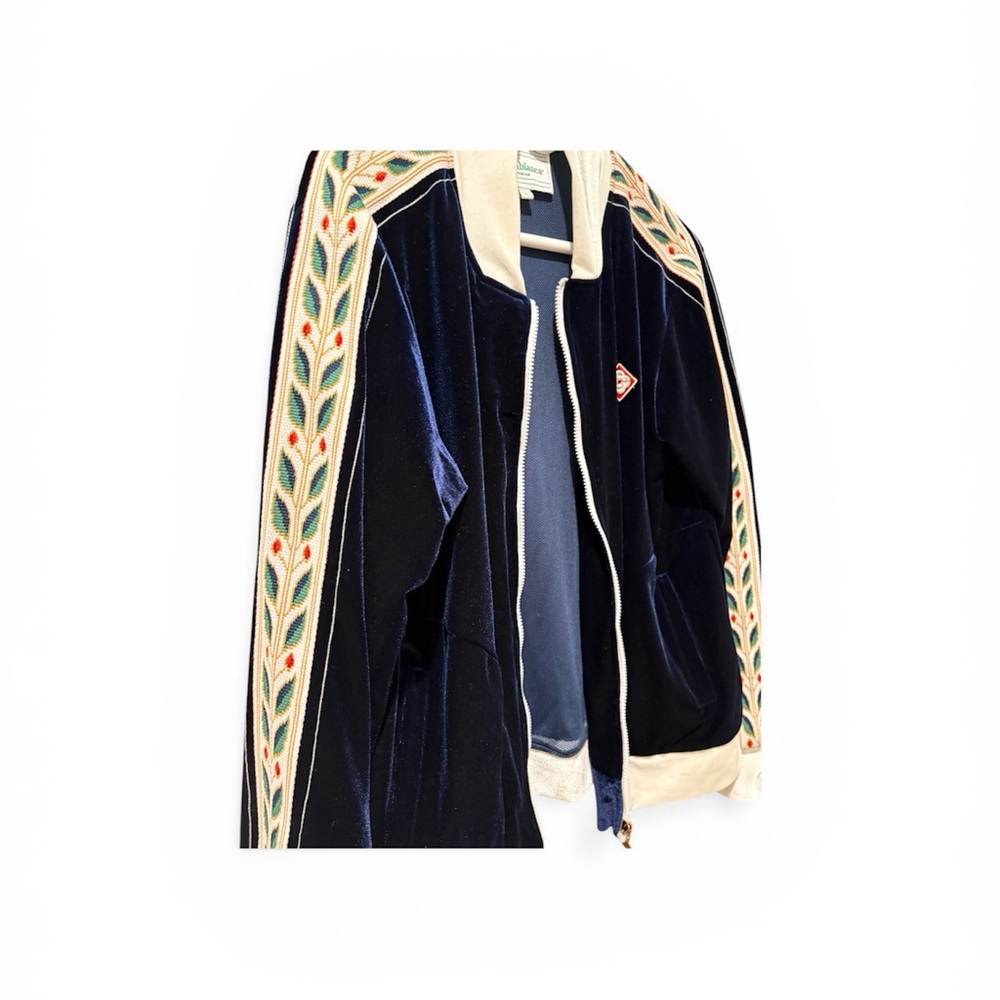 Casablanca Navy Velvet Bomber Jacket - Picture 2 of 9
